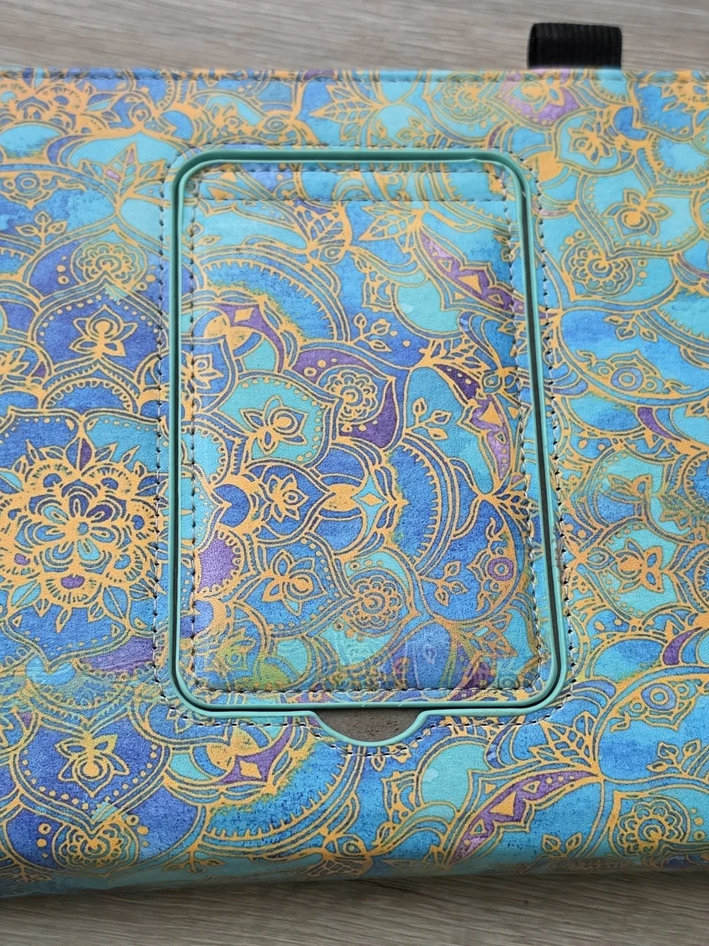 Stylish Blue & Gold Floral Tablet Cover For Amazon Fire 10 HD